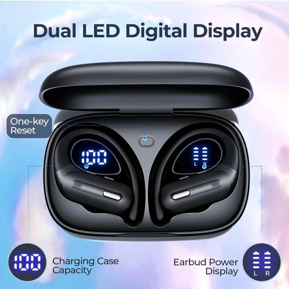 Wireless Black Earbuds with Charging Case